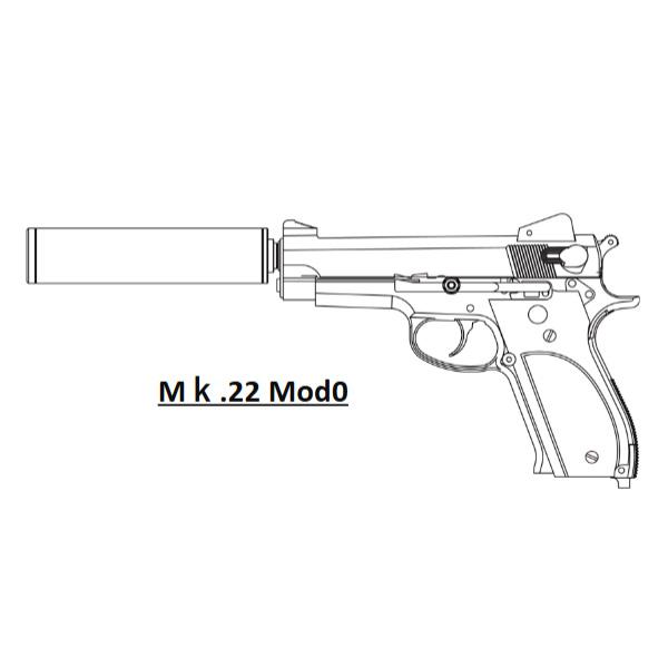 マルシン Mk.22 Mod0 モデルガン 完成品 エクセレントHW ブラックプラグリップ