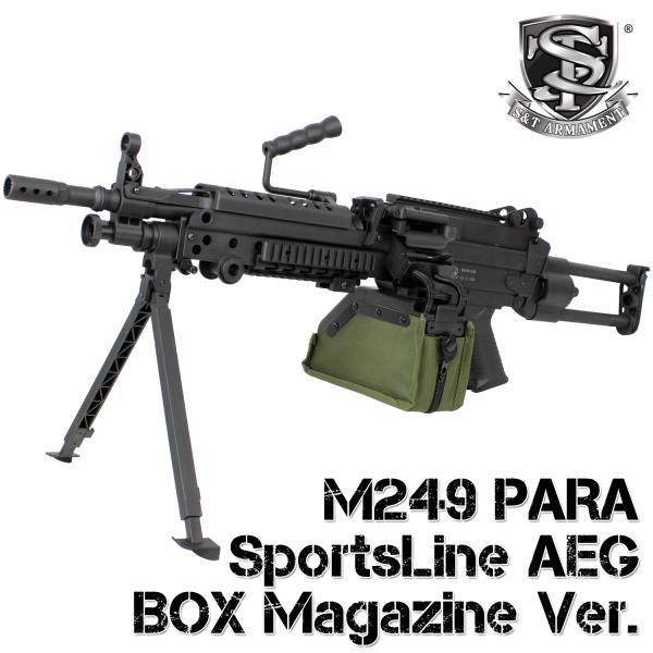 S&amp;T M249 PARA BK スポーツライン電動ガン Boxマガジン仕様