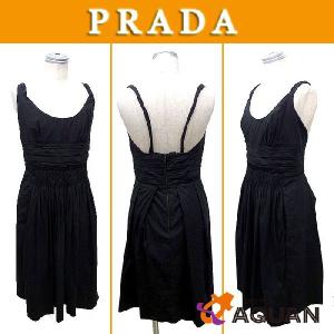 セール PRADA プラダ ワンピース 40サイズ ドレス レディース ブラック 黒 美品 4615｜aquankyoya