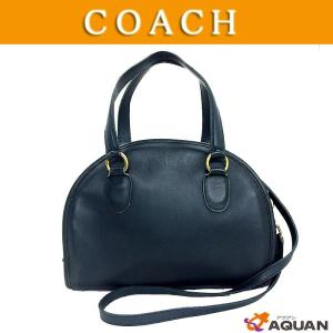 COACH  コーチ　2WAY　ショルダーバッグ　斜め掛けポシェット　ハンドトートバッグ レザー　ネイビー　紺色｜aquankyoya