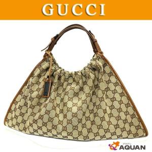 大特価セール！　GUCCI　グッチ　トートバッグ　ハンドバッグ　GG　WG　キャメル×ベージュ　キャンバス×レザー　送料込み｜aquankyoya