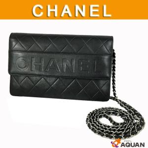 CHANEL　シャネル　クラッチバッグ　チェーンショルダーバッグ　パーティバッグ　シルバーチェーン　ウォレットチェーン　レザー　ブラック　黒　送料込み｜aquankyoya