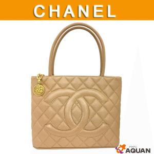 CHANEL　シャネル　復刻トートバッグ　トートバッグ　キャビアスキン　レザー　ベージュ　送料込み｜aquankyoya