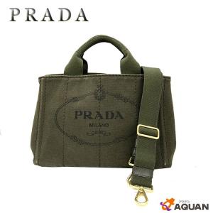 PRADA　プラダ　カナパ　トートバッグ　ショルダーバッグ　キャンバス　２WAY　カーキ　B2439G　送料込み｜aquankyoya