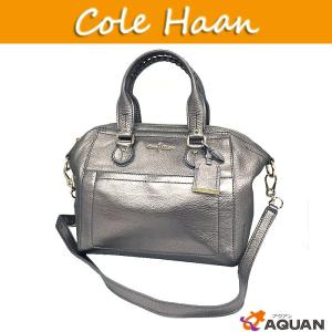 セール！　COLE HAAN　コールハーン　cole haan　2WAY　ショルダーバッグ　ハンドバッグ　トートバッグ　レザー　シルバー｜aquankyoya