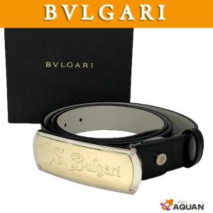 BVLGARI　ブルガリ　メンズ　ベルト　レザー　ブラック　未使用｜aquankyoya