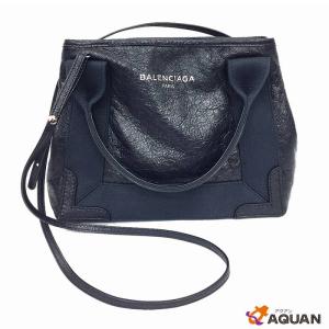 BALENCIAGA　バレンシアガ　２WAY　ショルダーバッグ　トートバッグ　542018 CU51N 4170　ネイビーカバス　NAVY CABAS　レザー×キャンバス　ネイビー　送料込み｜aquankyoya