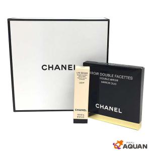 シャネル　CHANEL　リップクリーム＆コンパクトミラーセット　ミロワール　ドゥーブル　ファセット＆レ　ベージュ　ボーム　ア　レーヴル　♯ライト　未使用｜aquankyoya