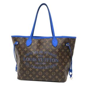 送料無料 LOUIS VUITTON ルイヴィトン モノグラム イカット フラワー ネヴァーフルMM M40938 グランブルー 青 美品 トートバッグ aq4954｜aquankyoya