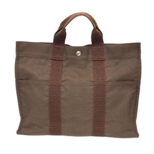 送料無料 HERMES エルメス エールライン トートMM トートバッグ SAC DE VOYAGE HERLINE MM ブラウン 男女兼用 aq5121｜aquankyoya