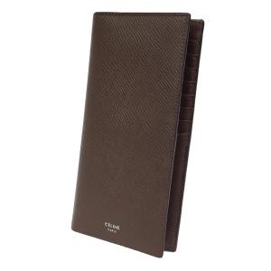 送料無料 CELINE セリーヌ 長財布 札入れ 10C383BEN.19BR Vertical Wallet レザー ブラウン 新古品 未使用品 aq6056｜aquankyoya