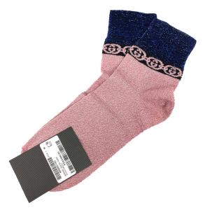 GUCCI グッチ 靴下 SOCKS GREEKY インターロッキングG チェーンソックス 609345 レディース 未使用 新古品 aq6377｜aquankyoya