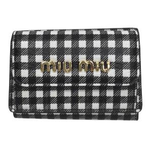 miumiu ミュウミュウ ミニ財布 三つ折財布 5MH021MADRAS VICHY チェック柄  aq6418｜aquankyoya