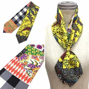 HERMES エルメス ツイルアップ TWILL UP Scarf 南アフリカの花々 タイスカーフ シルク  aq6497｜aquankyoya