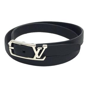 LOUIS VUITTON ルイヴィトン レザー ブレスレット ブラスレ ネオグラム M6257D サイズ19 aq7207｜aquankyoya