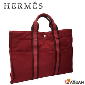 HERMES エルメス フールトゥMM トートバッグ キャンバス レッド aq7542｜aquankyoya