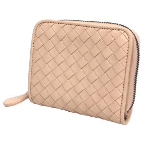 BOTTEGA VENETA ボッテガヴェネタ イントレチャート 折財布 ナッパレザー ピンク aq8696｜aquankyoya