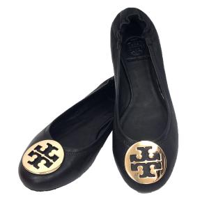 TORY BURCH CLASSIC REVA BALLET トリーバーチ バレエシューズ 7Mサイズ レザー ブラック 黒 レディース 未使用 aq9546｜aquankyoya