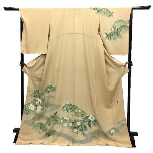 京やB075 特選訪問着 正絹 特選手加工友禅訪問着 水墨画作家 日本画家