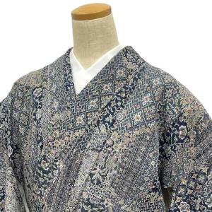 セール 京やC065 江戸小紋三役 江戸小紋 鮫小紋 背紋有り 一つ紋 落款