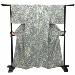 京やC095 正絹 小紋 江戸小紋 行儀文様 伝統工芸 ドット柄 水玉文様