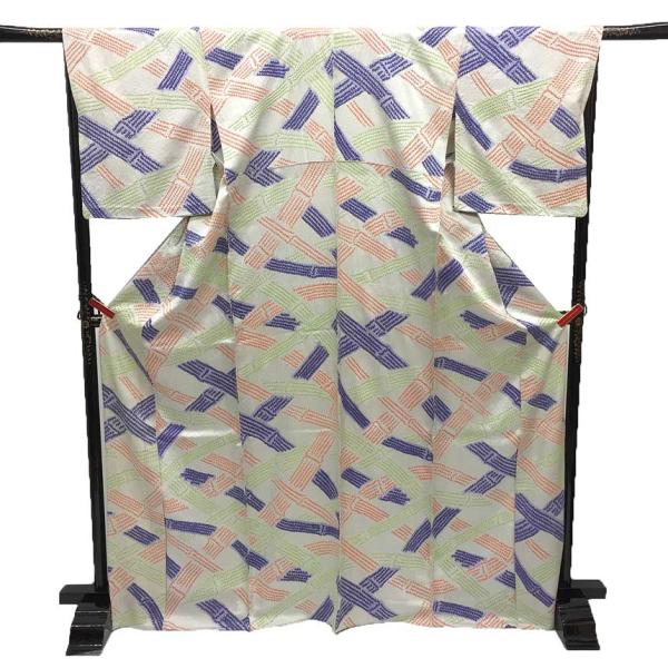 セール 京やH135 特選単衣着物 正絹 単衣の時期の小紋 ひとえの着物 絞りの着物 本絞り鹿の子絞...