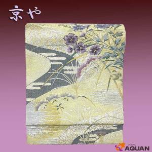 平和屋着物●六通柄袋帯　唐織　美彩夢　黒地　金糸　正絹　逸品　BAAW6738mz 平和屋着物○六通柄袋帯 唐織 美彩夢 黒地 金糸 正絹 逸品 BAAW6738mz