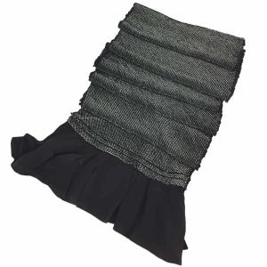 メンズ兵児帯　兵児帯　黒地　絞り　笹の葉　竹　着物　014tz 兵児帯 へこおび 男帯 浴衣帯 メンズ 正絹 緑 グリーン 絞り 鹿の子