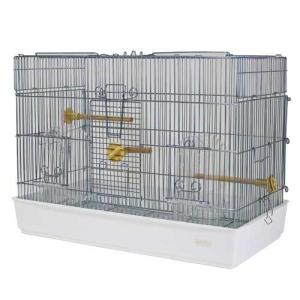 HOEI 鳥かご ケージ HOEI 465インコ手のり 底カラー ホワイト (組立