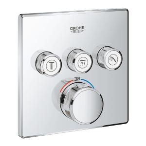 2912600J　グローエ GROHE　サーモスタット3バルブ混合栓　スクエアタイプ　化粧部｜aquashop07