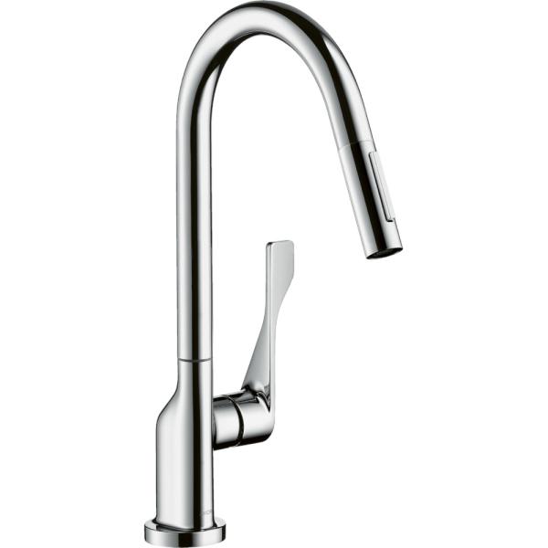 39835004　ハンスグローエ Hansgrohe　アクサーチッテリオ　シングルレバー引出式キッチ...