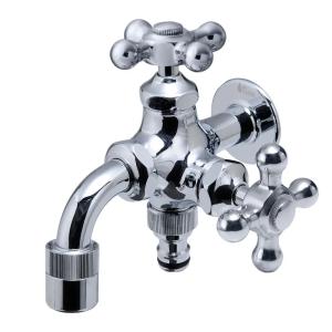 FBD16-M　水生活製作所　二口万能胴長水栓(メッキ)