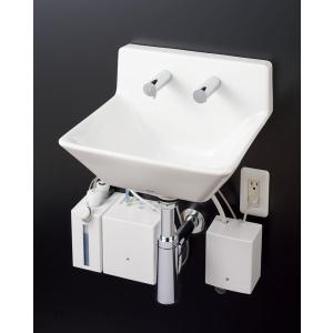 LSC125DD　TOTO　壁掛ハイバック洗面器　自動水栓（サーモ・AC100V）　自動水石けん供給栓（3.0L）　床排水（ボトルトラップ）｜aquashop07