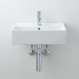 YL-A555SYEA(C)　LIXIL　INAX　サティス洗面器(YL-555タイプ)　シングルレバー混合水栓　壁給水・床排水（Sトラップ）｜aquashop07