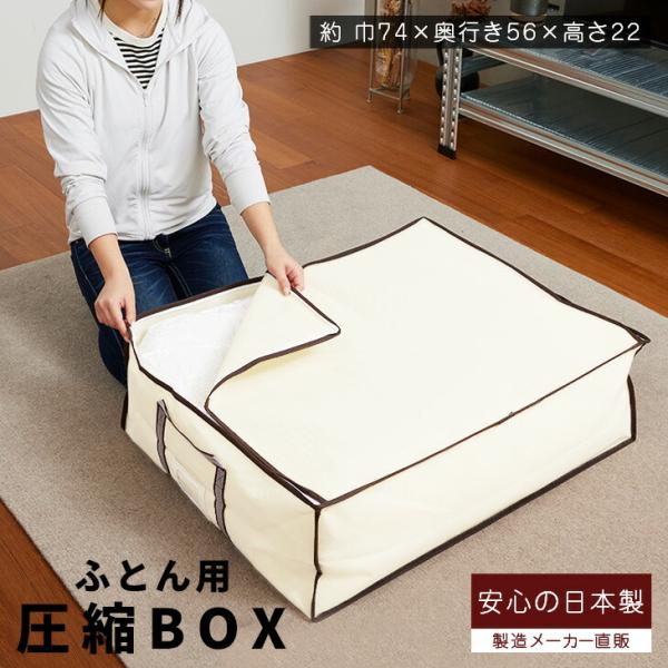 布団圧縮袋 圧縮BOX ふとん用 １セット入 2個のご注文でもう1個プレゼント! 布団収納ボックス ...