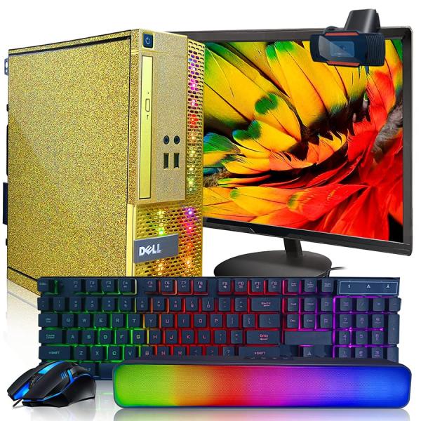 PC Gold Treasure Box RGB Dell Desktop Quad Core I5...