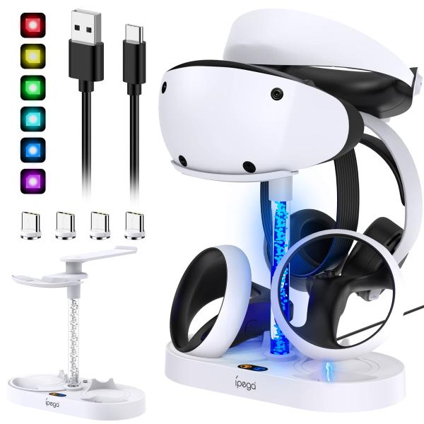 Charging Station for PS VR2 Controller with RGB Li...