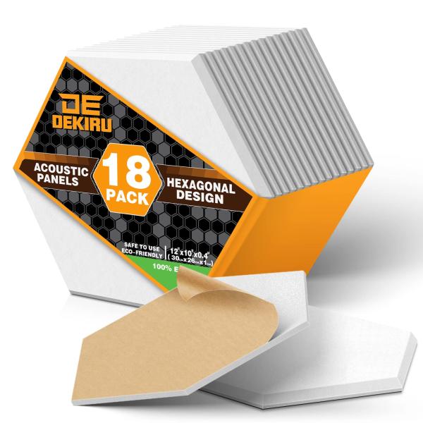 DEKIRU 18 Pack Hexagon Acoustic Panels Sound Absor...