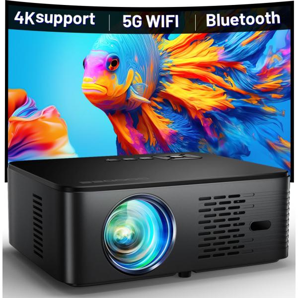GooDee Outdoor Projector with Wifi and Bluetooth, ...