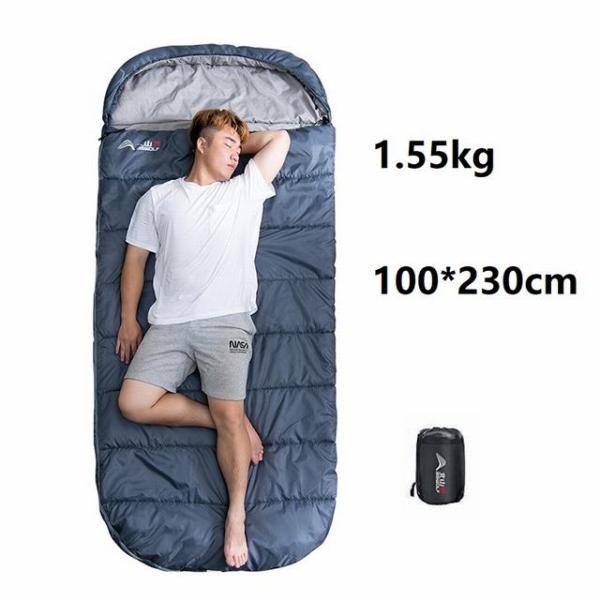 寝袋 1.55kg 封筒 軽量 キャンプ アウトドアシュラフ 1人用 大きいサイズ 快適な温度：15...