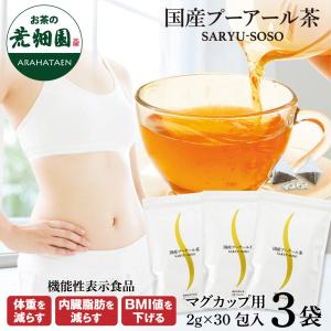 健康茶 プーアール茶 国産 プーアル茶 ティーパック ダイエット お茶 大容量 SARYU-SOSO 2g×30ヶ 3袋 ポイント利用 ポイント消化 ■15244