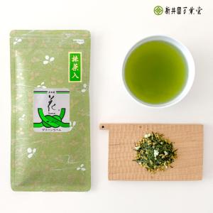 抹茶入り玄米茶「花グリーンラベル」85g （送料250円）｜araienmanyodo-1