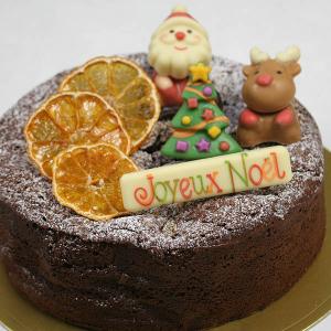 メリークリスマス,チョコラート,ぶどうの実添え〜ガトーショコラ/ベイクドチョコレートケーキのクリスマスケーキ(15cmホール)シャインマスカット/ピオーネ等｜arancia-mm