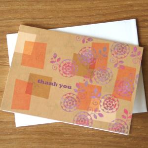 サンキューカード「stamp　flower」Thank you 多目的カード　花柄【ネコポス可】｜arancia-mm