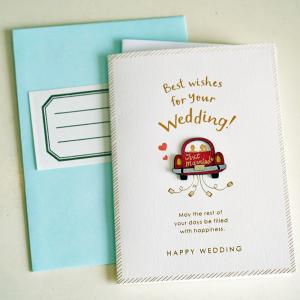 ウェディングカード（結婚祝い立体カード）「幸せのウェディングカー」 【ネコポス可】｜arancia-mm