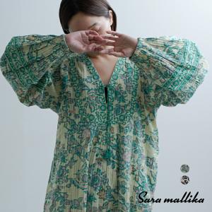 Sara mallika サラマリカ　インド綿コットン　花柄　　マキシワンピース sara mallika（サラ マリカ） セール【30%OFF】サラマリカ コットン