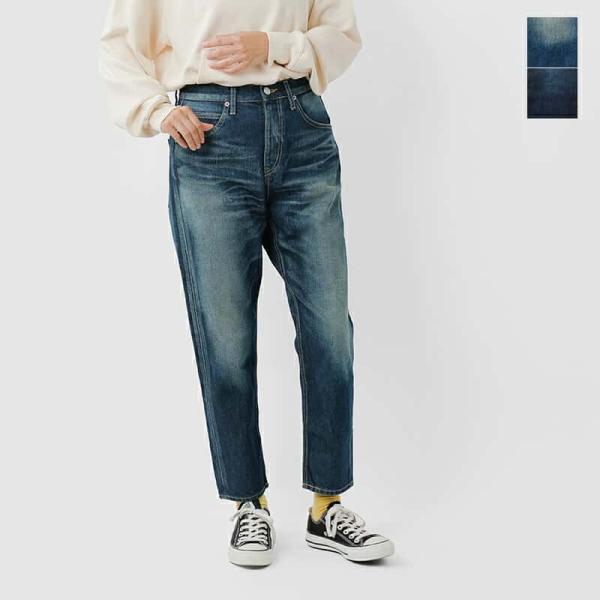 ミズイロインド mizuiro ind ディストレスト ハイウエスト デニム パンツ 1-26097...