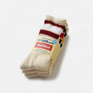 Healthknit ヘルスニット クラシック 配色 3本ライン ソックス 靴下 3足組 191-3471 レディース｜aranciato