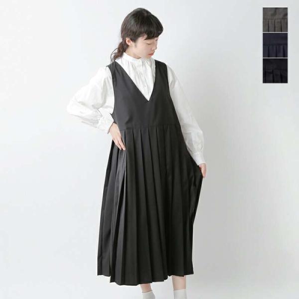 イナ ina  aranciato別注 胸切替タック Vネック ノースリーブ ワンピース 22315...