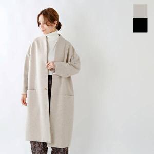 note et silence ノートエシロンス aranciato別注 スーパー100ウールノーカラーウエスト切り替えコート【☆】